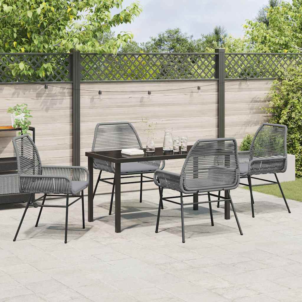 Have Spisebordssæt med pude 5 pcs Grå polyrattan