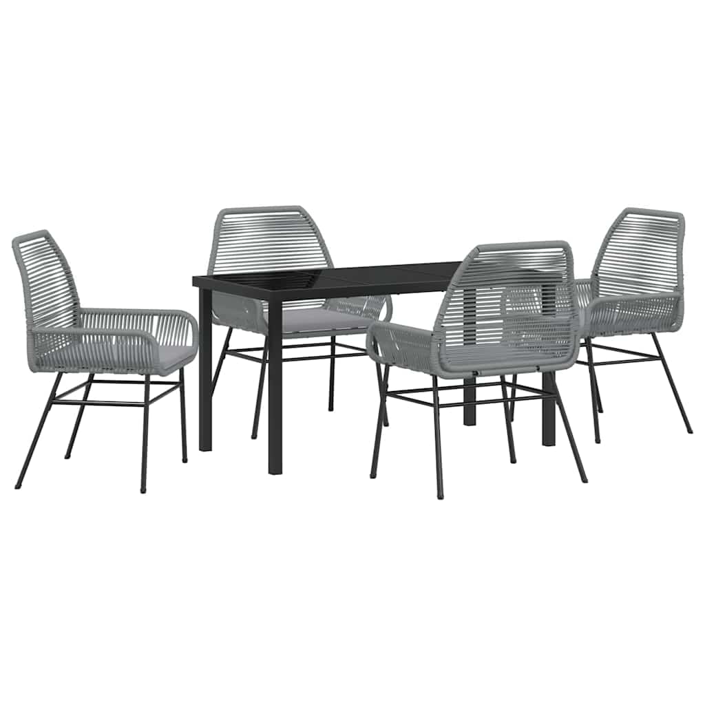 Have Spisebordssæt med pude 5 pcs Grå polyrattan