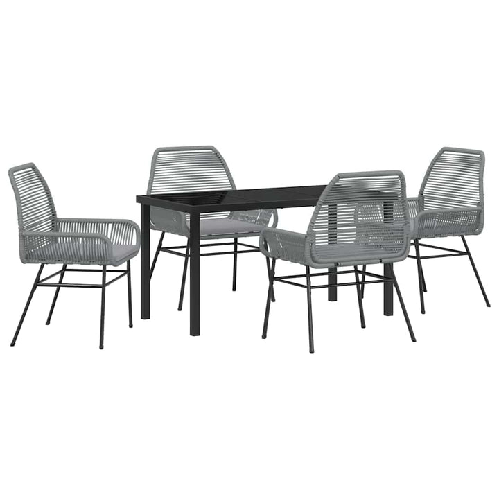 Have Spisebordssæt med pude 5 pcs Grå polyrattan