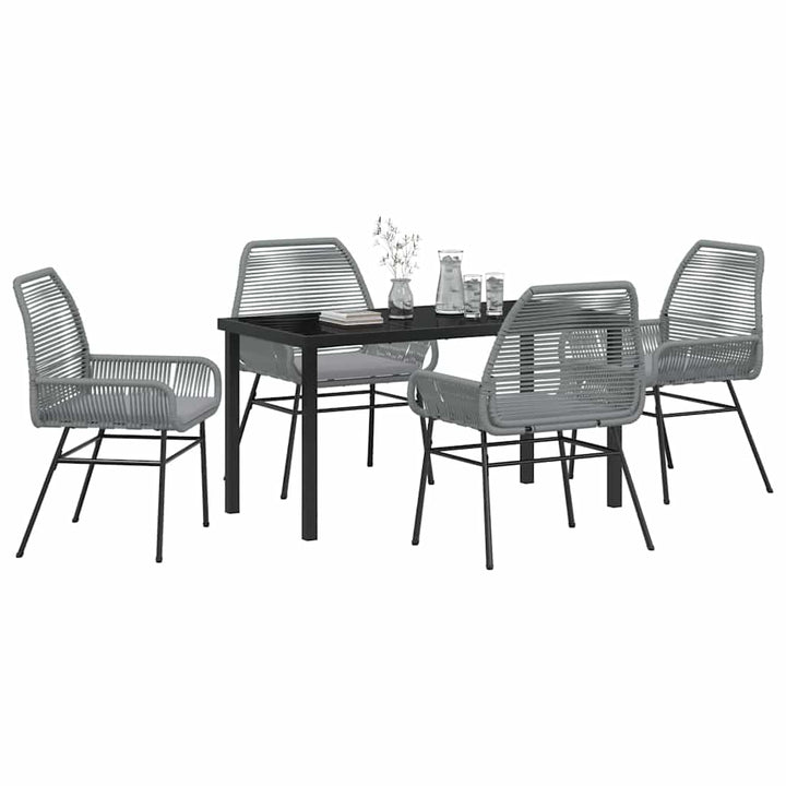 Have Spisebordssæt med pude 5 pcs Grå polyrattan