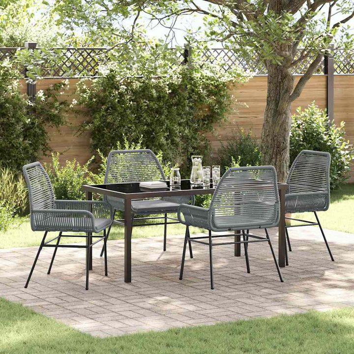 Have Spisebordssæt med pude 5 pcs Grå polyrattan