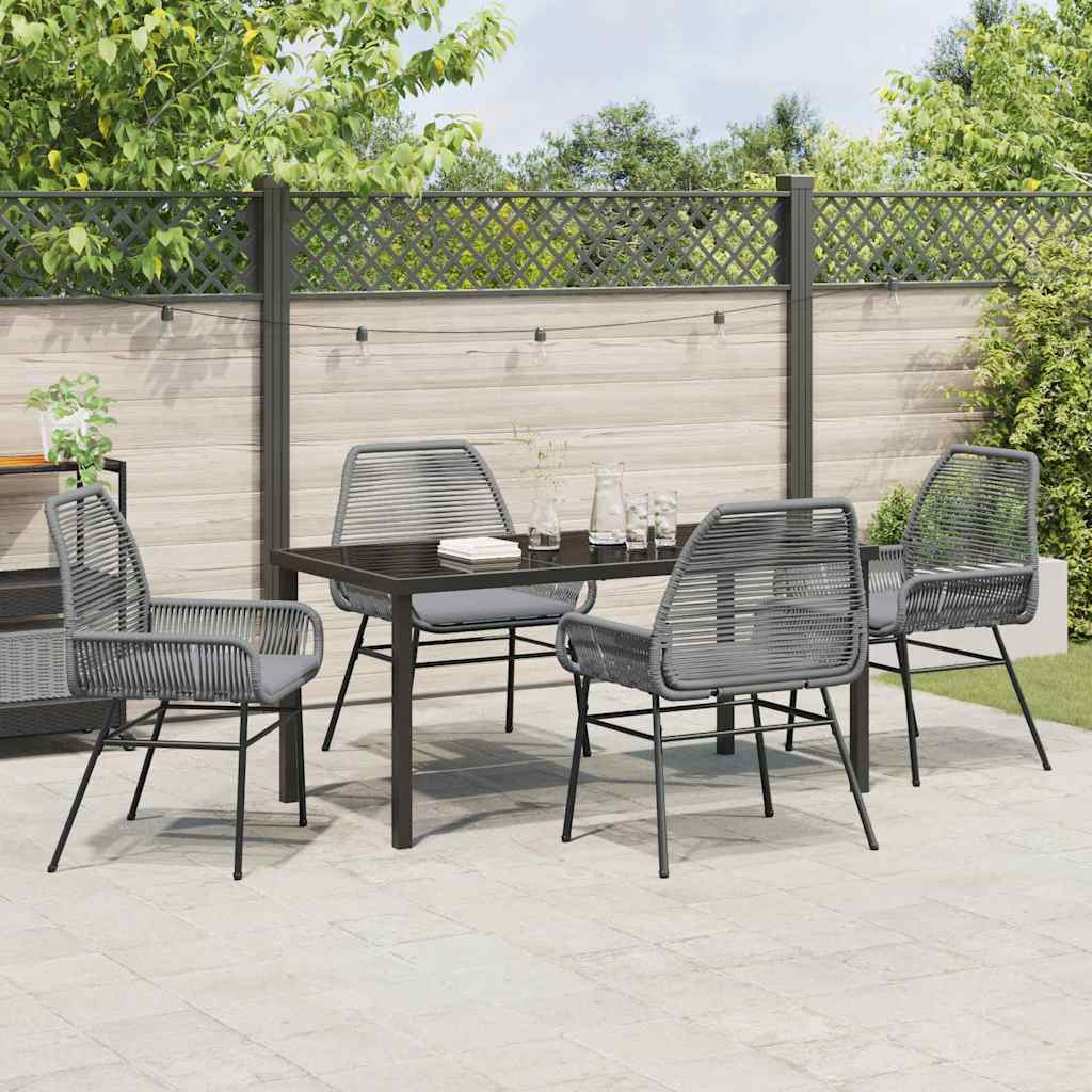 Have Spisebordssæt med pude 5 pcs Grå polyrattan