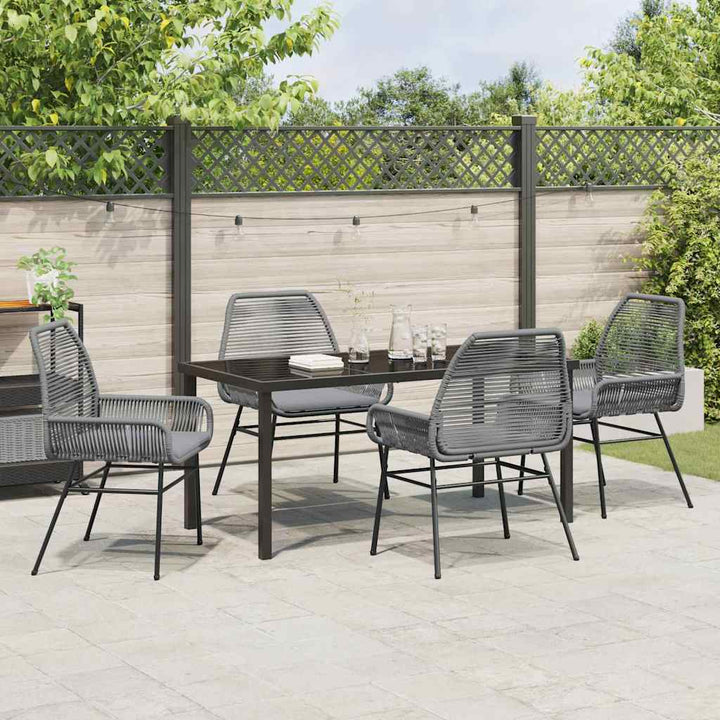 Have Spisebordssæt med pude 5 pcs Grå polyrattan