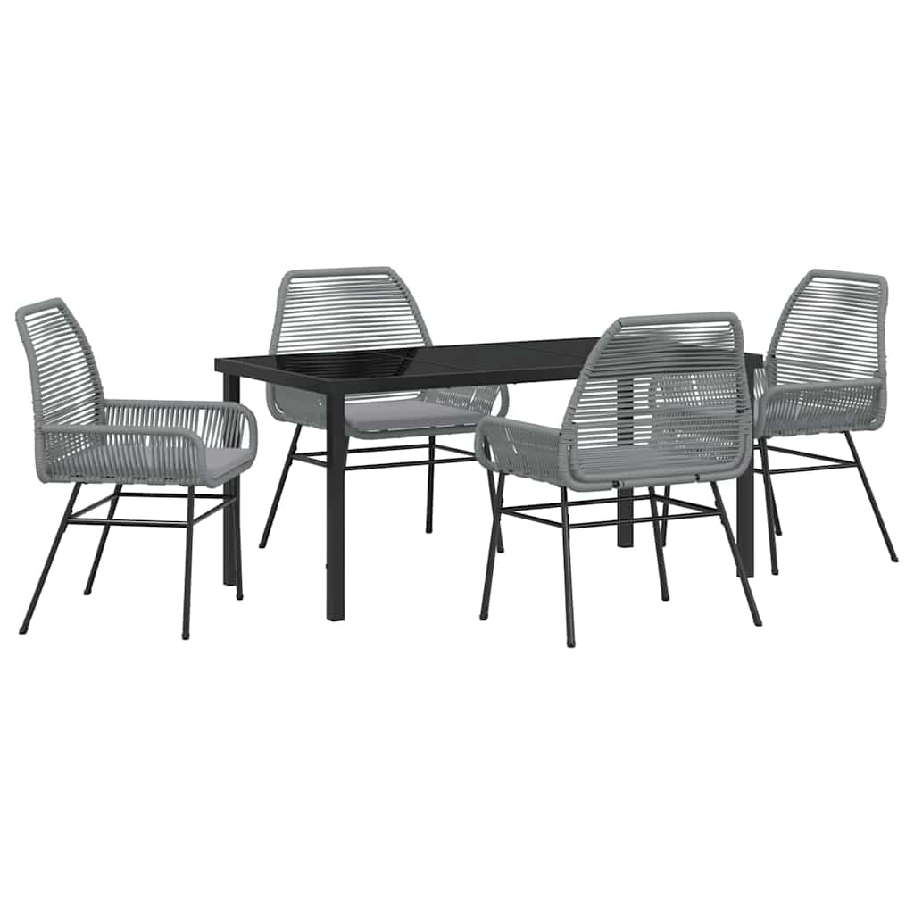 Have Spisebordssæt med pude 5 pcs Grå polyrattan