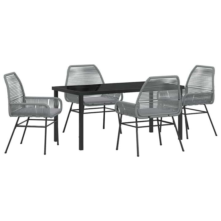Have Spisebordssæt med pude 5 pcs Grå polyrattan