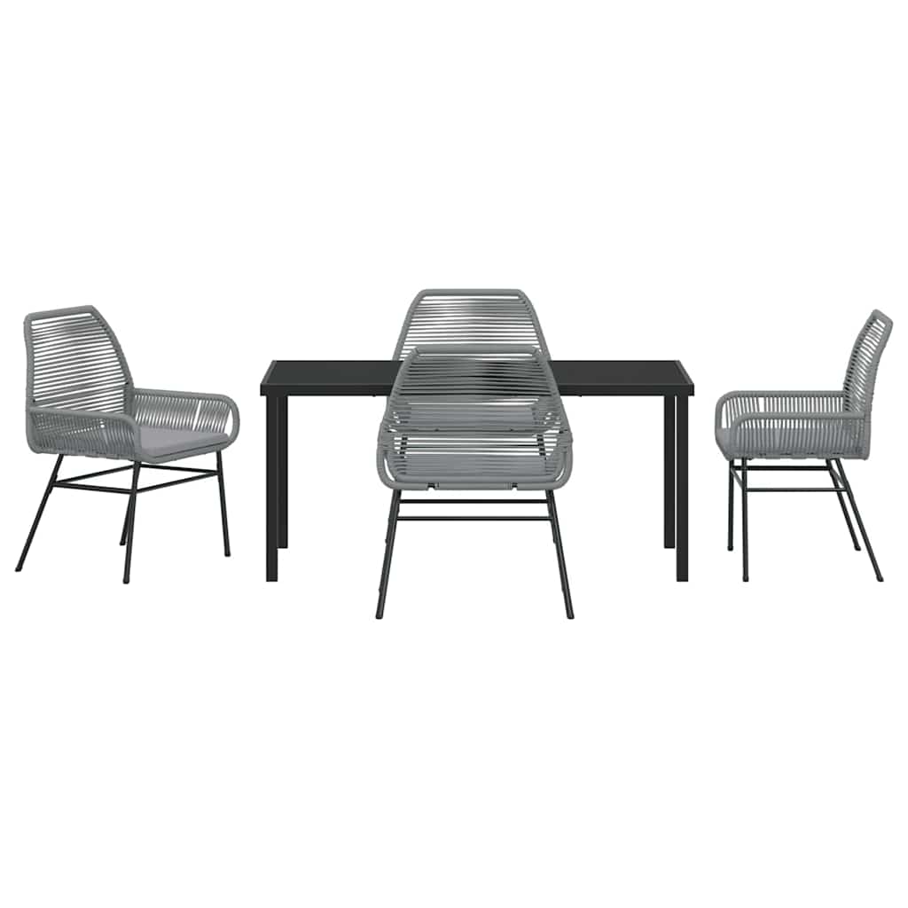 Have Spisebordssæt med pude 5 pcs Grå polyrattan