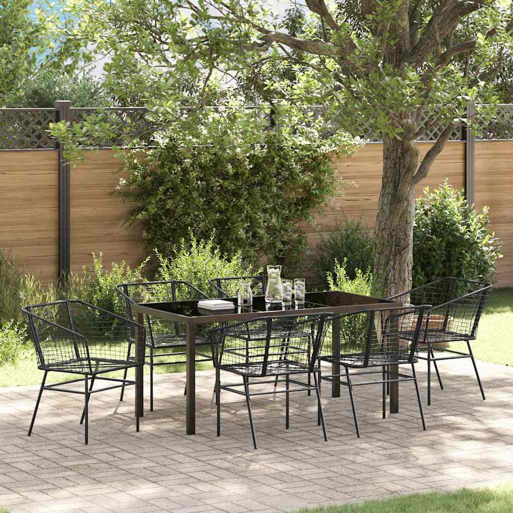 Have Spisebordssæt 7 pcs Sort polyrattan