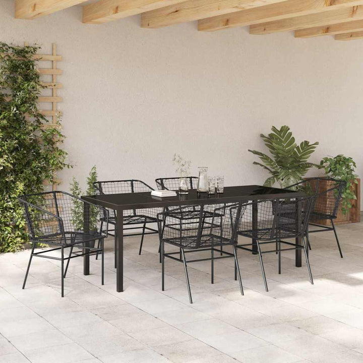 Have Spisebordssæt 7 pcs Sort polyrattan