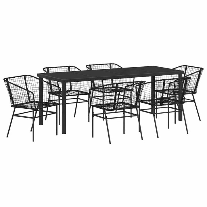 Have Spisebordssæt 7 pcs Sort polyrattan