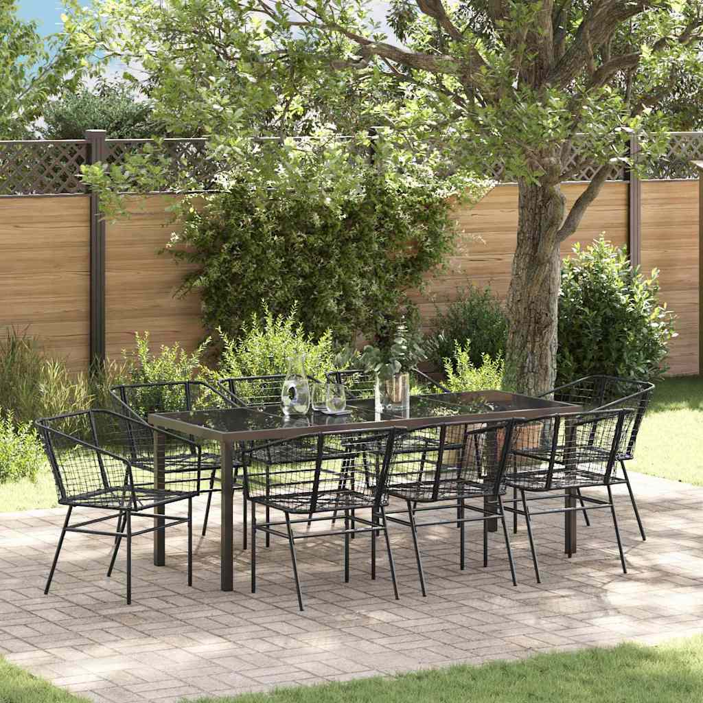Have Spisebordssæt 9 pcs Sort polyrattan