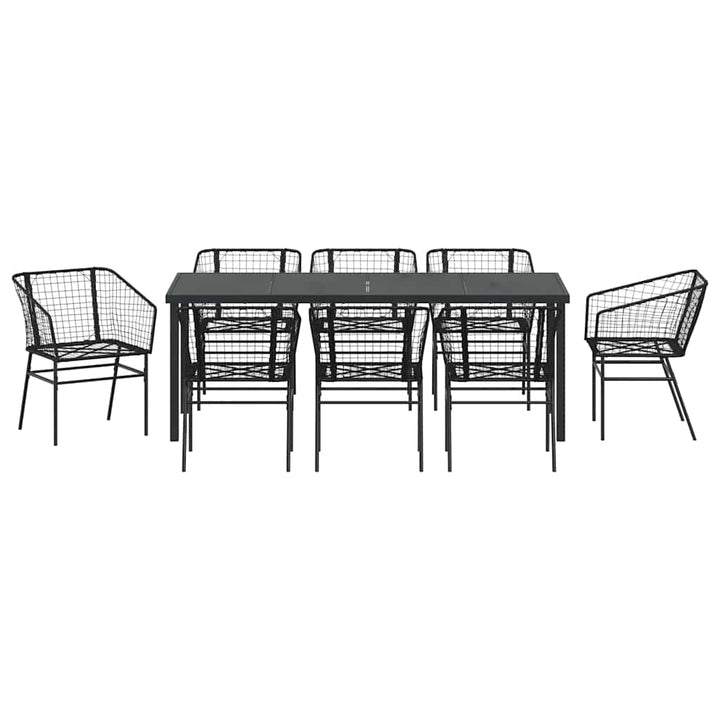 Have Spisebordssæt 9 pcs Sort polyrattan