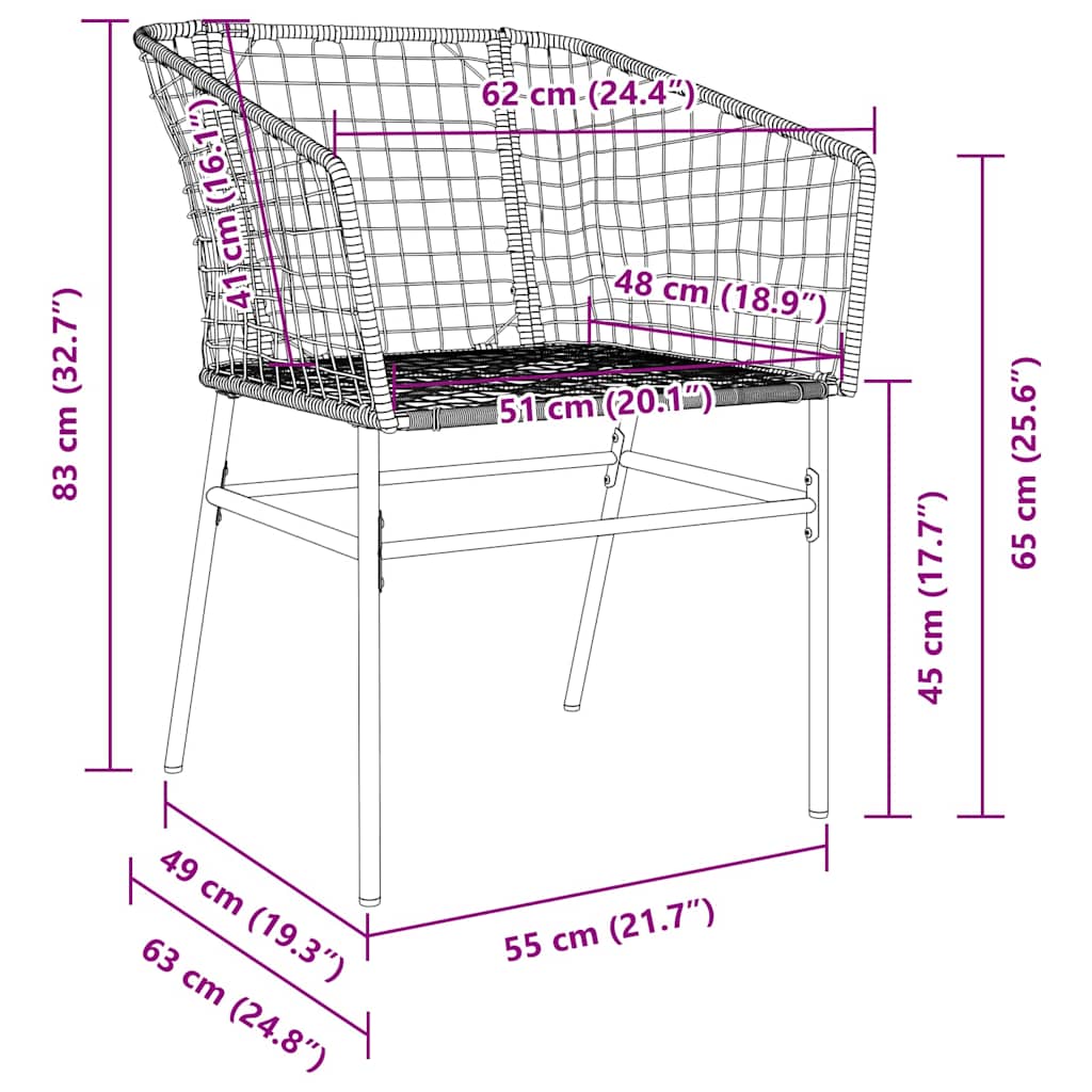 Have Spisebordssæt 5 pcs Brun polyrattan