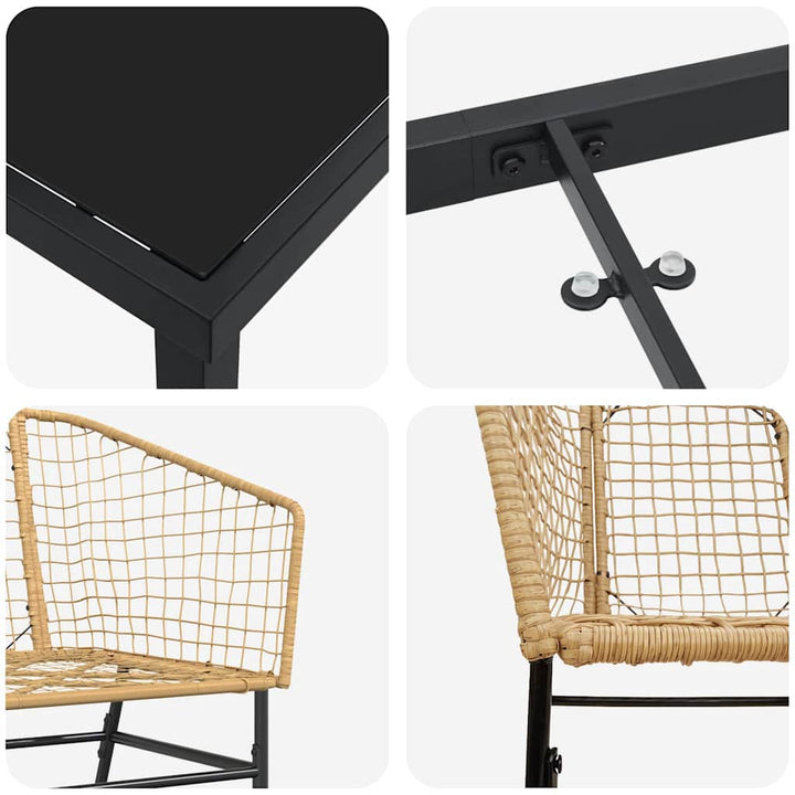 Have Spisebordssæt 5 pcs Brun polyrattan