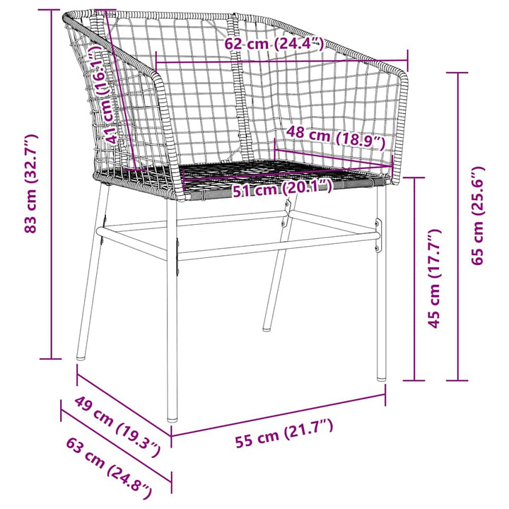 Have Spisebordssæt 7 pcs Brun polyrattan