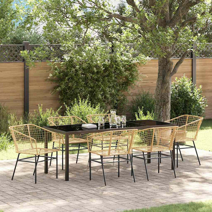 Have Spisebordssæt 7 pcs Brun polyrattan