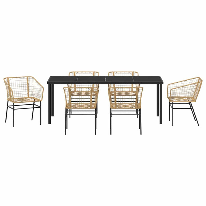 Have Spisebordssæt 7 pcs Brun polyrattan