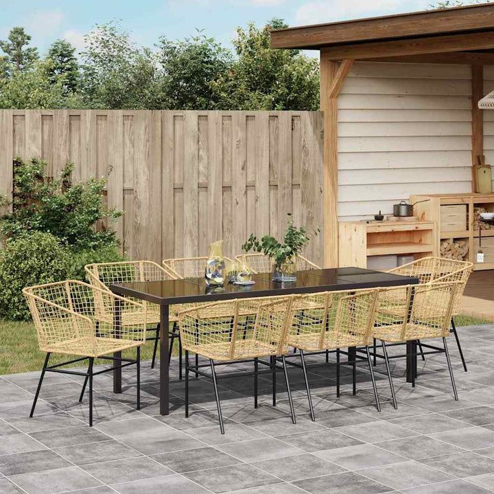 Have Spisebordssæt 9 pcs Brun polyrattan