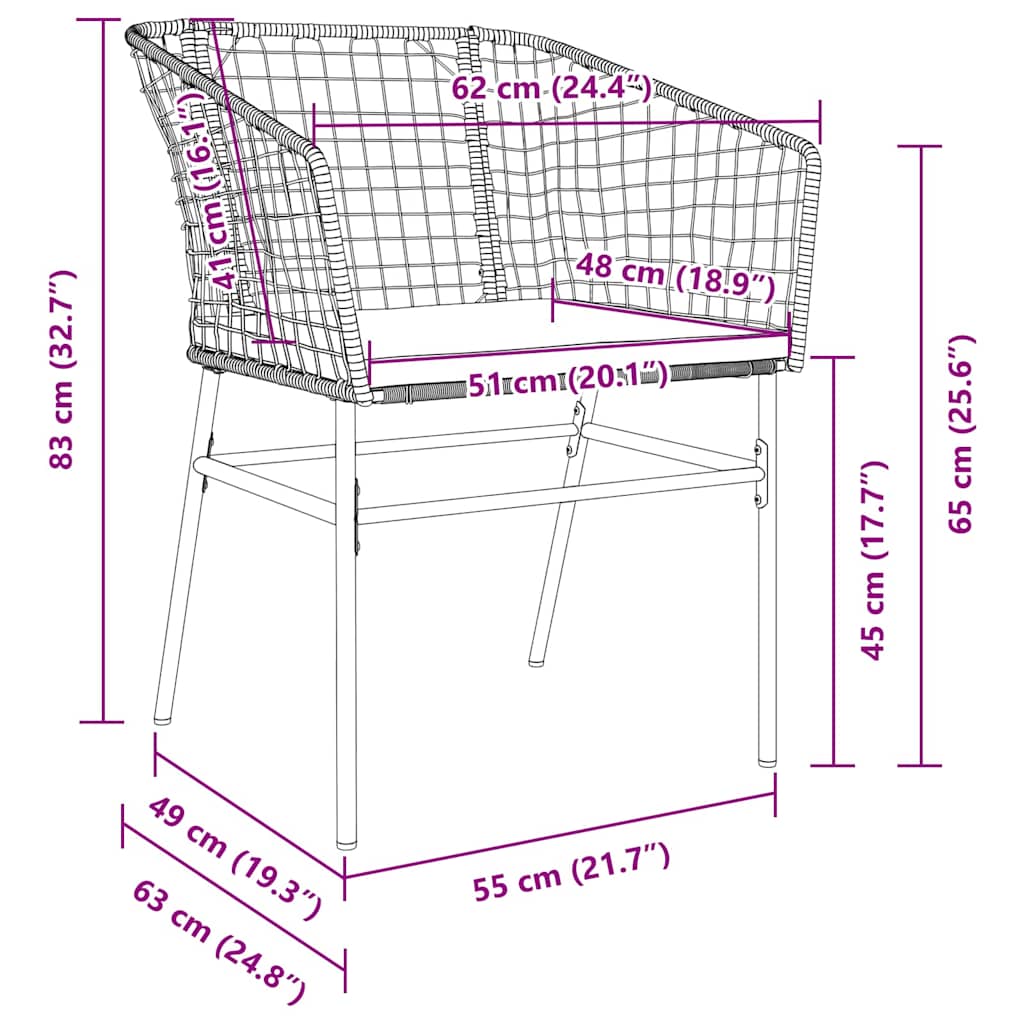 Have Spisebordssæt 5 pcs Sort polyrattan