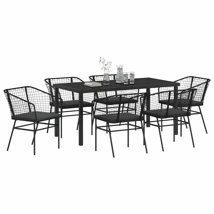Have Spisebordssæt 7 pcs Sort polyrattan