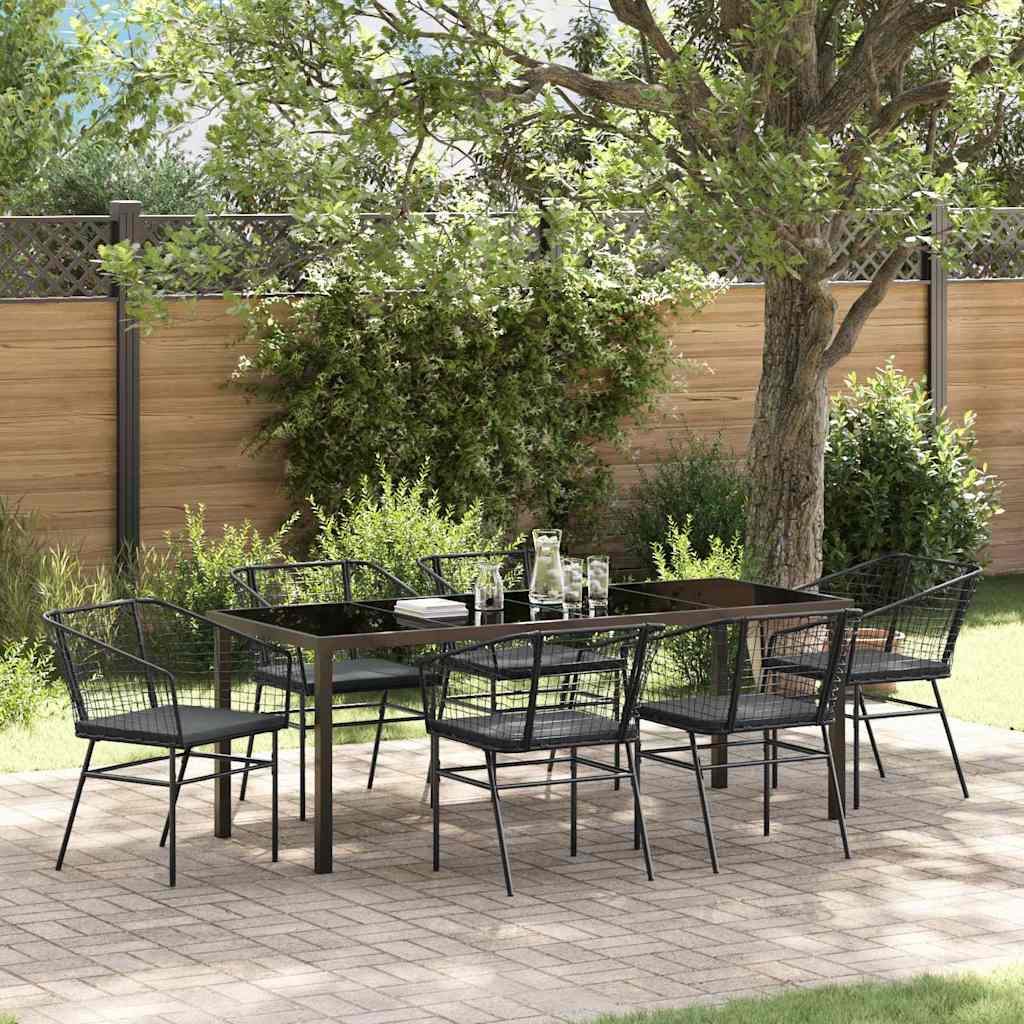 Have Spisebordssæt 7 pcs Sort polyrattan
