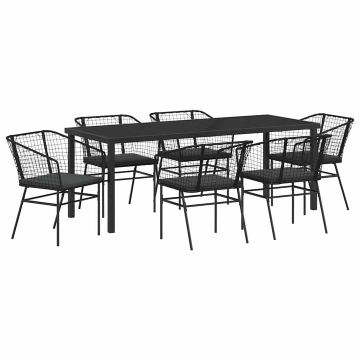 Have Spisebordssæt 7 pcs Sort polyrattan
