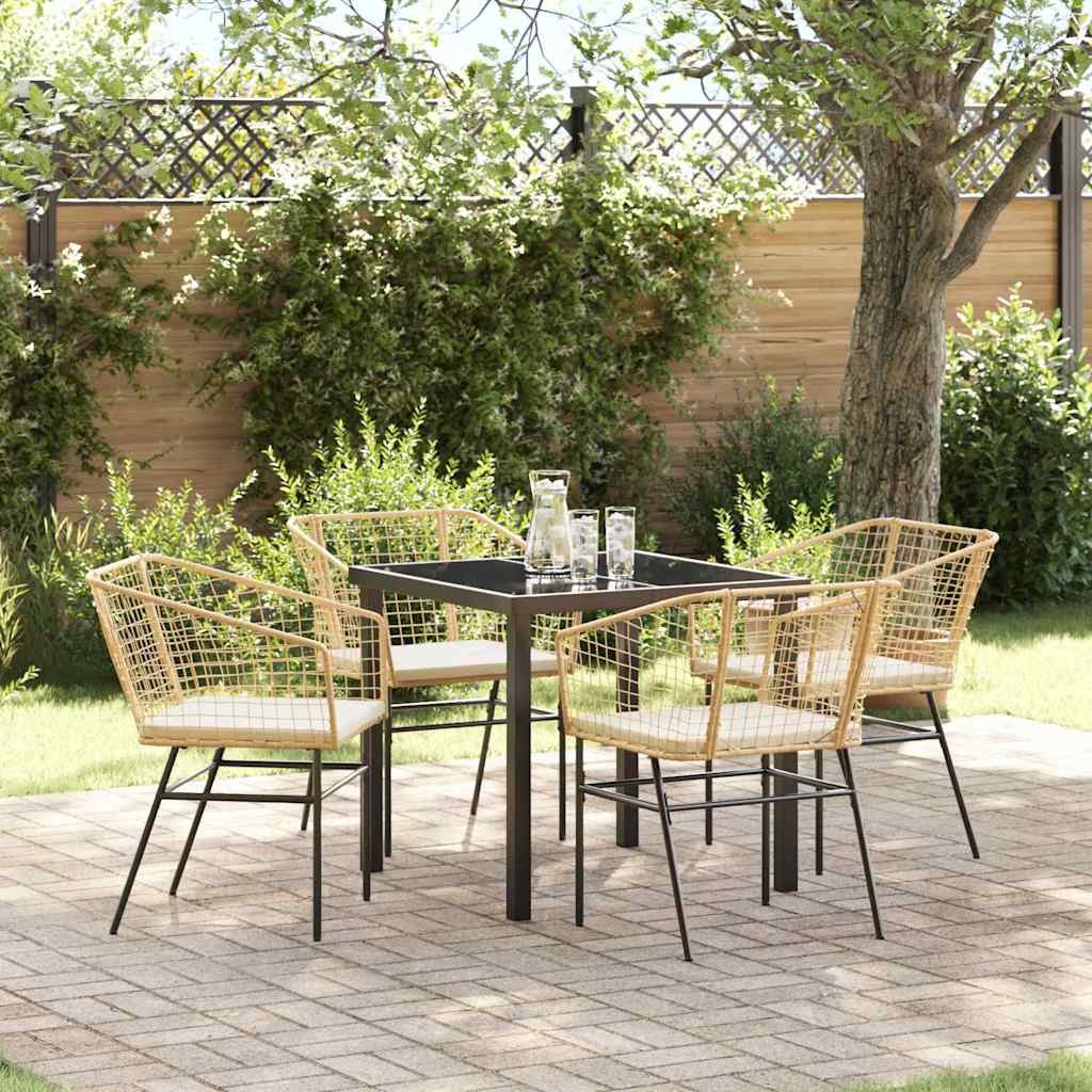 Have Spisebordssæt 5 pcs Brun polyrattan
