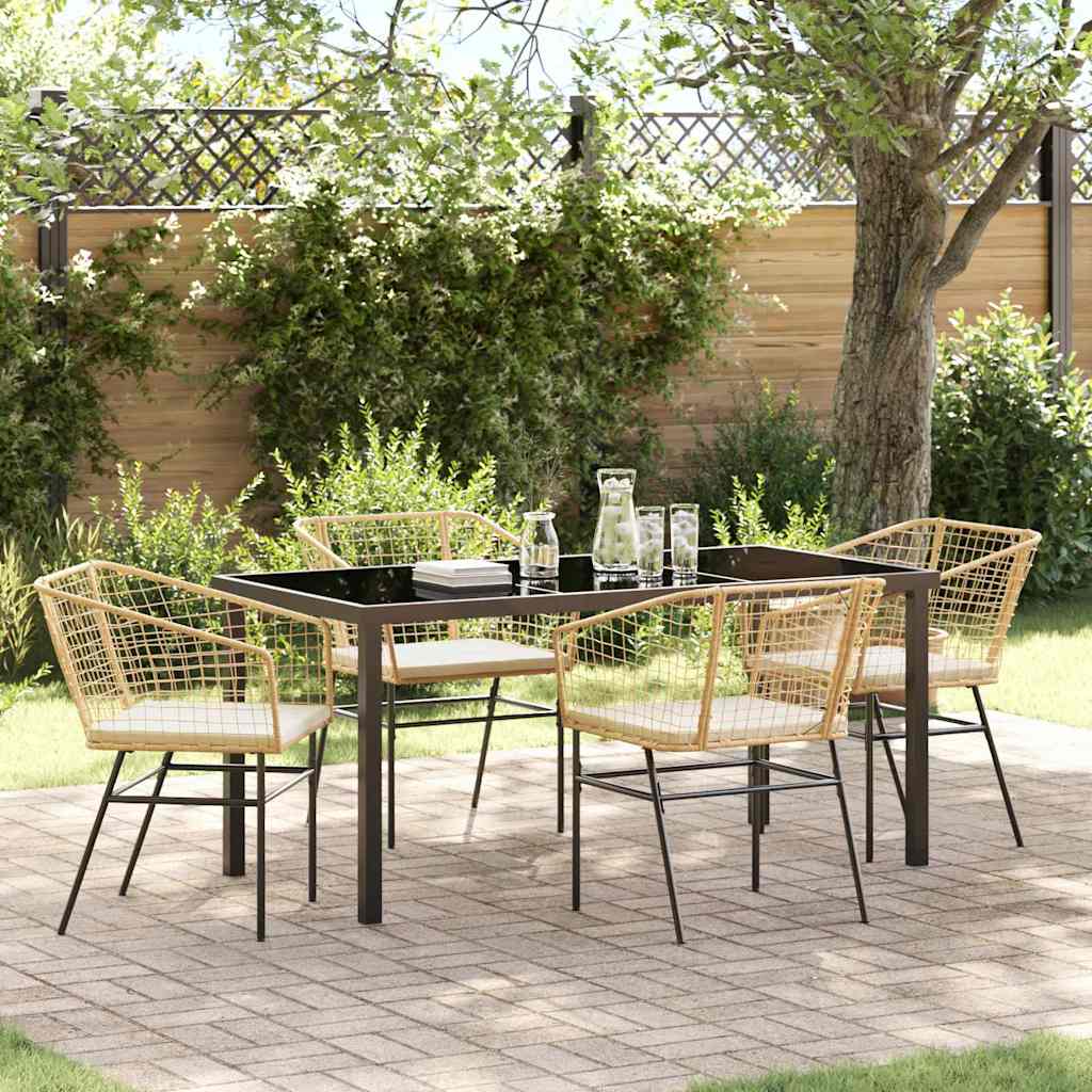 Have Spisebordssæt 5 pcs Brun polyrattan