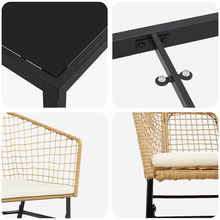 Have Spisebordssæt 7 pcs Brun polyrattan