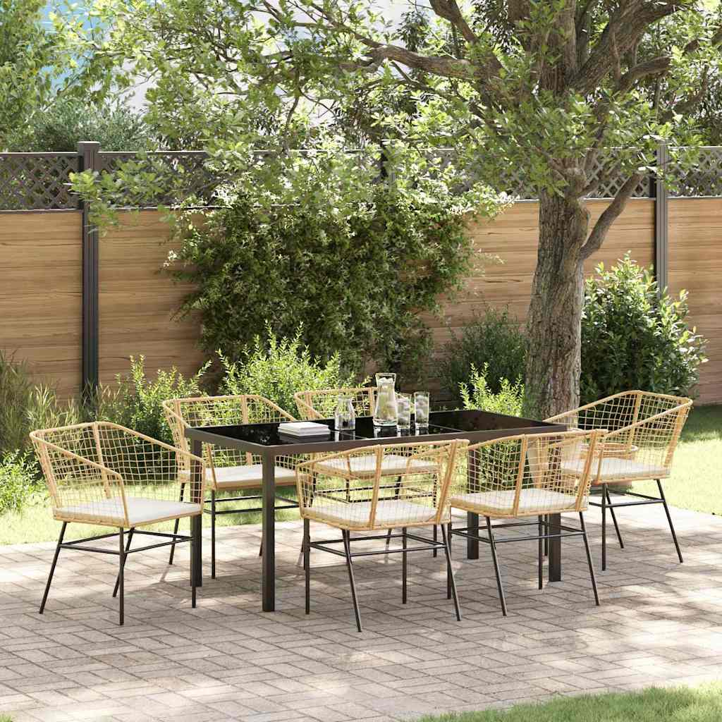 Have Spisebordssæt 7 pcs Brun polyrattan