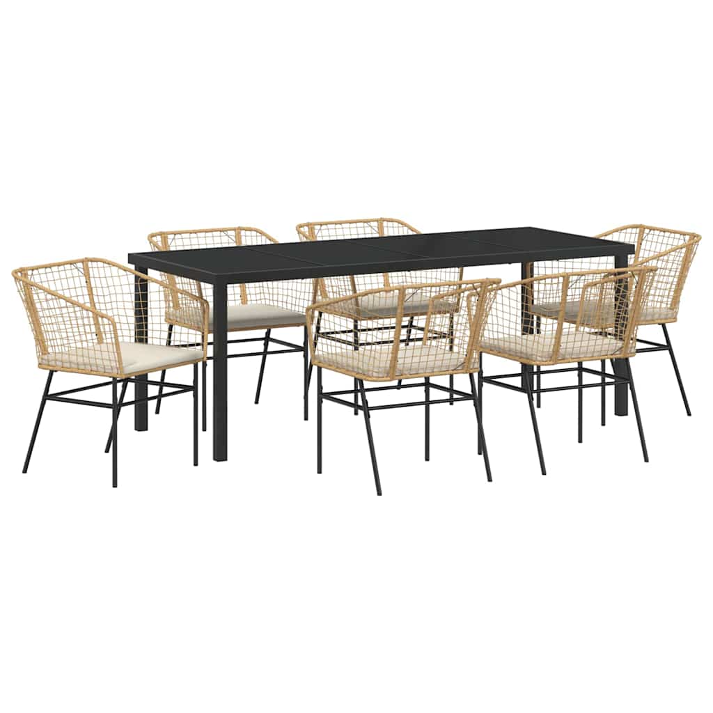Have Spisebordssæt 7 pcs Brun polyrattan