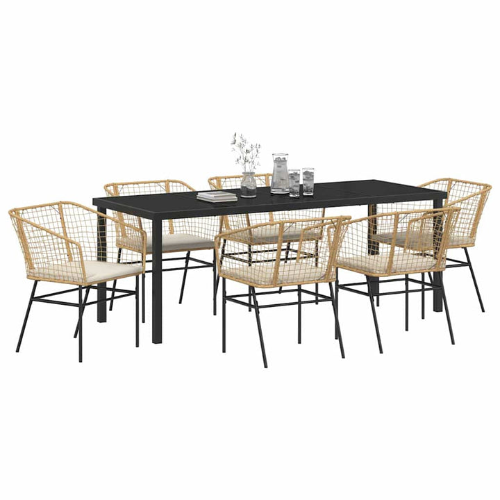 Have Spisebordssæt 7 pcs Brun polyrattan