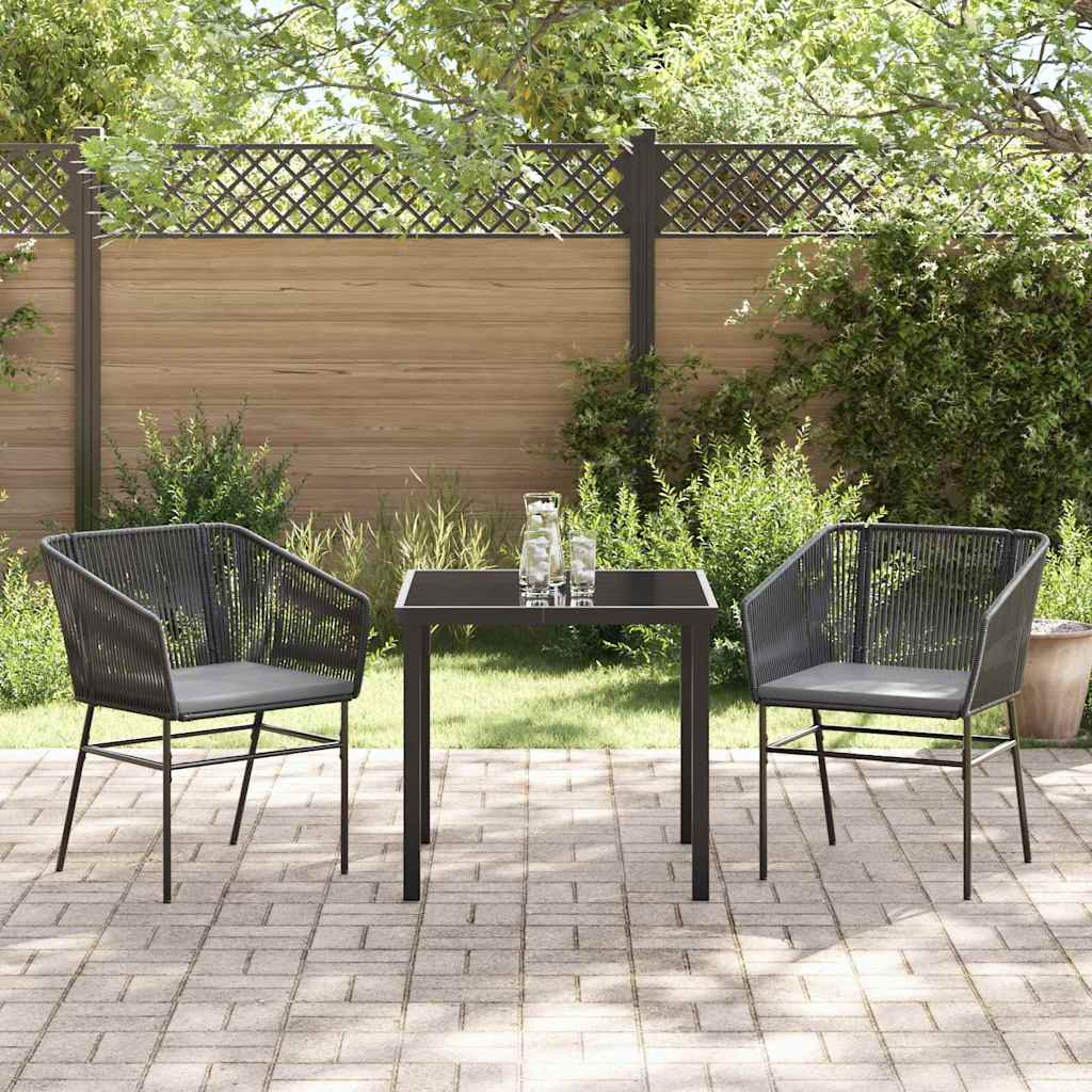 Have Spisebordssæt med pude 3 pcs Sort Pulverlakeret stål