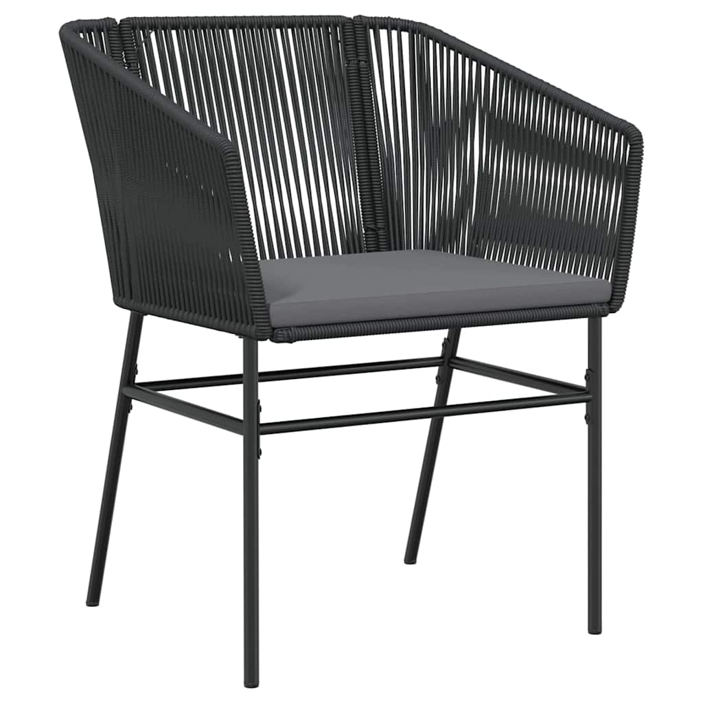 Have Spisebordssæt med pude 3 pcs Sort Pulverlakeret stål