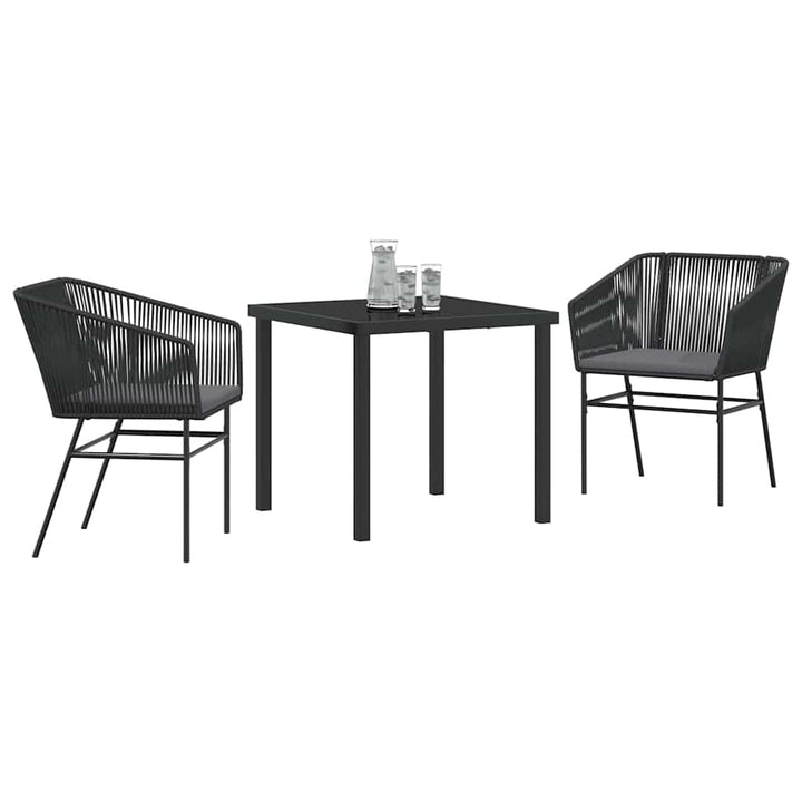 Have Spisebordssæt med pude 3 pcs Sort Pulverlakeret stål
