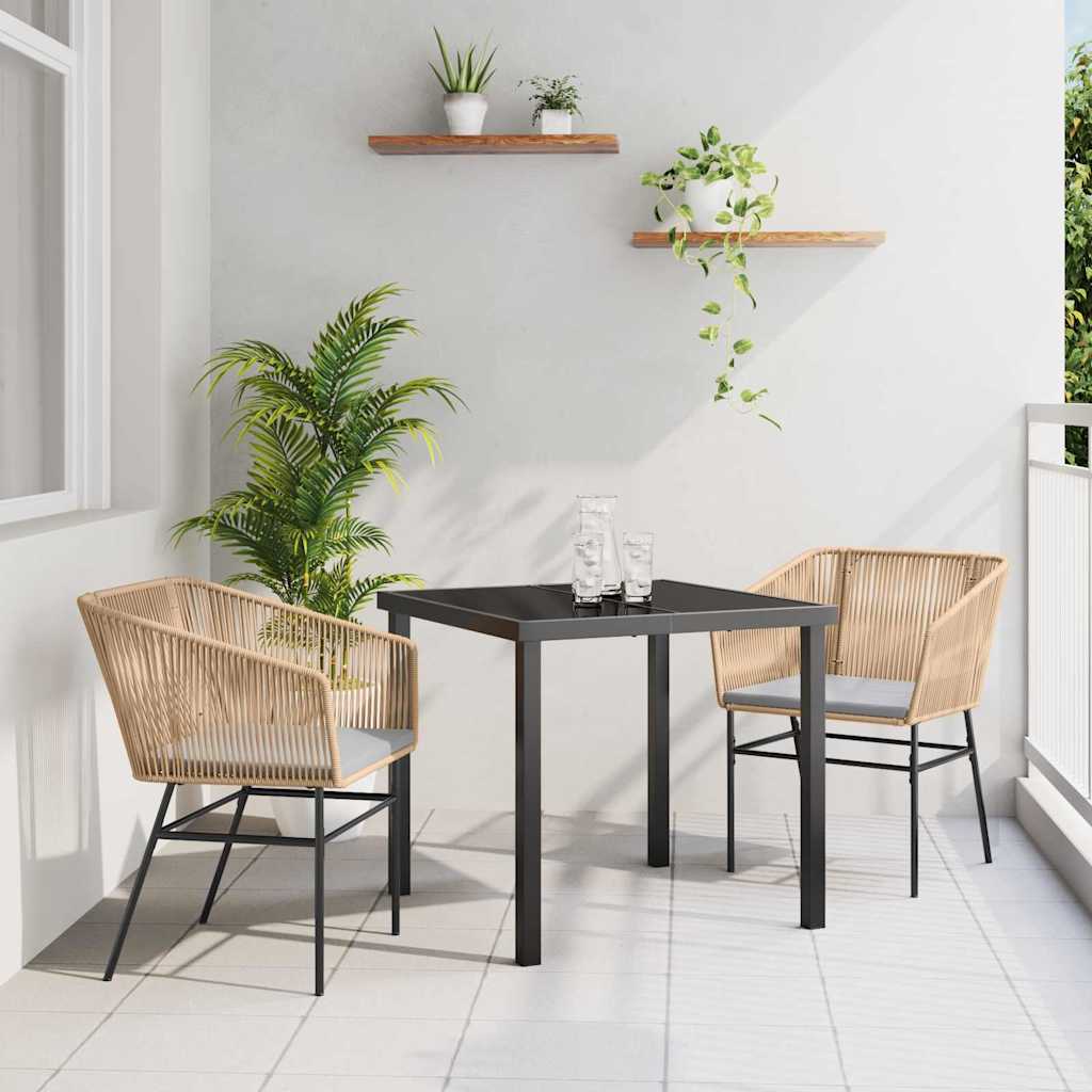 Have Spisebordssæt med pude 3 pcs Brun Pulverlakeret stål