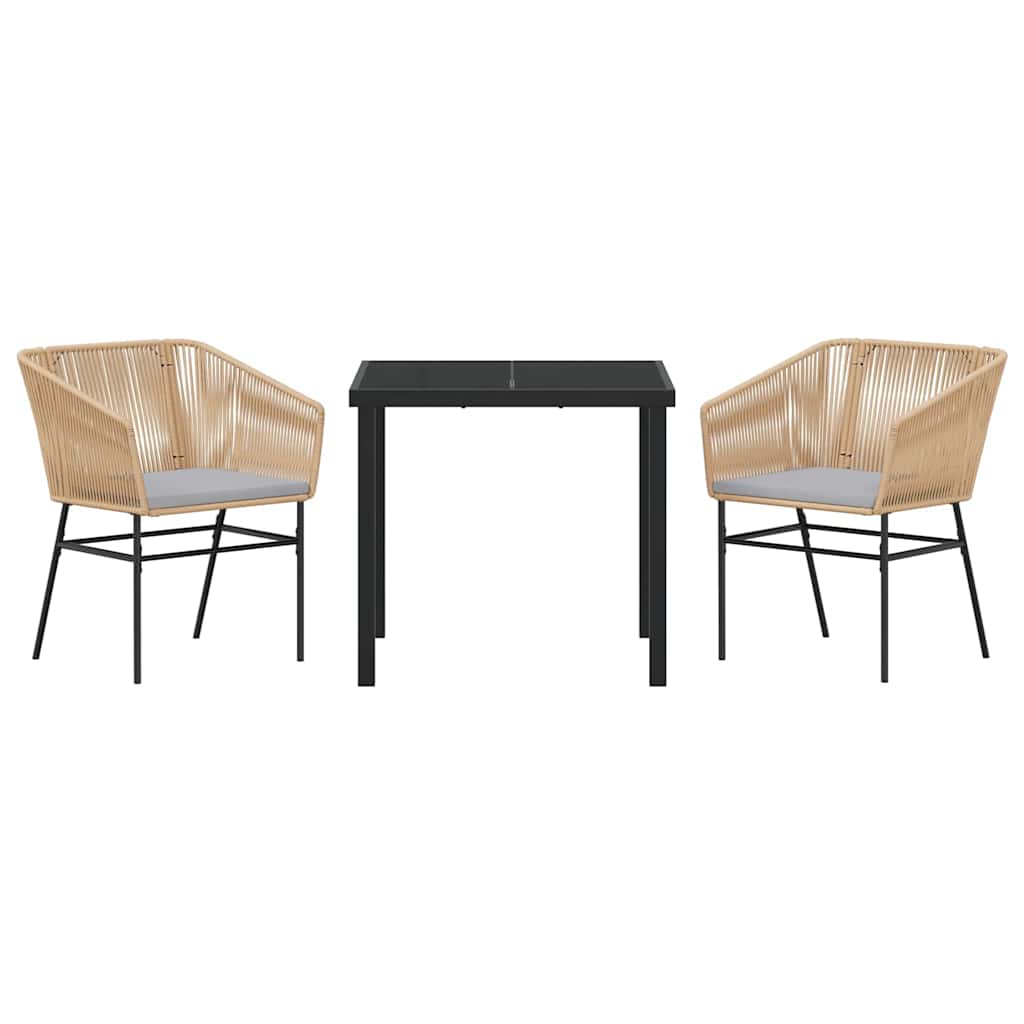 Have Spisebordssæt med pude 3 pcs Brun Pulverlakeret stål