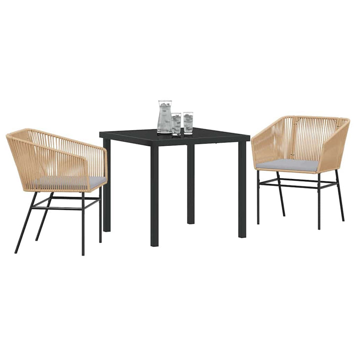 Have Spisebordssæt med pude 3 pcs Brun Pulverlakeret stål