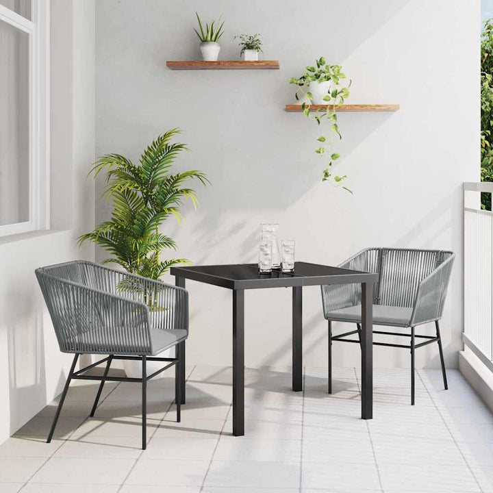 Have Spisebordssæt med pude 3 pcs Grå Pulverlakeret stål
