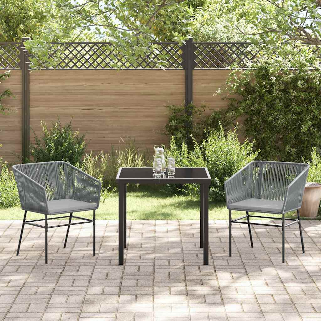 Have Spisebordssæt med pude 3 pcs Grå Pulverlakeret stål