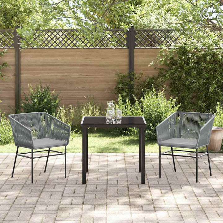 Have Spisebordssæt med pude 3 pcs Grå Pulverlakeret stål