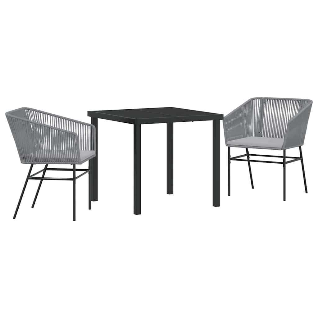 Have Spisebordssæt med pude 3 pcs Grå Pulverlakeret stål