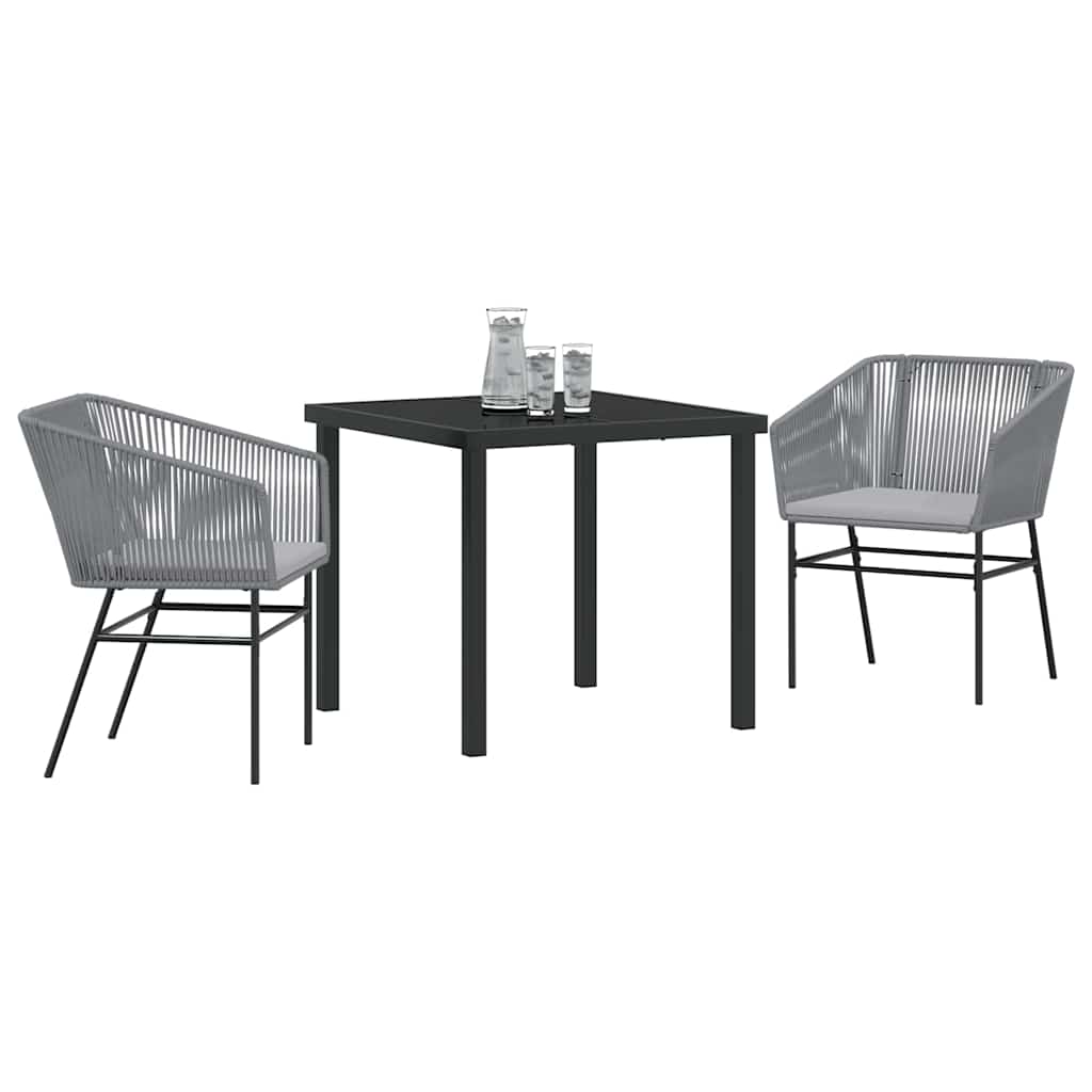 Have Spisebordssæt med pude 3 pcs Grå Pulverlakeret stål