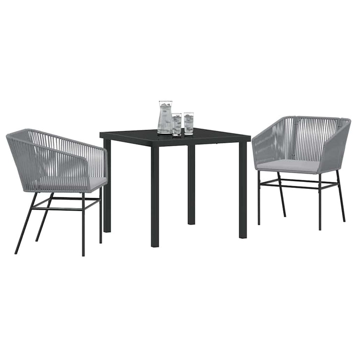 Have Spisebordssæt med pude 3 pcs Grå Pulverlakeret stål