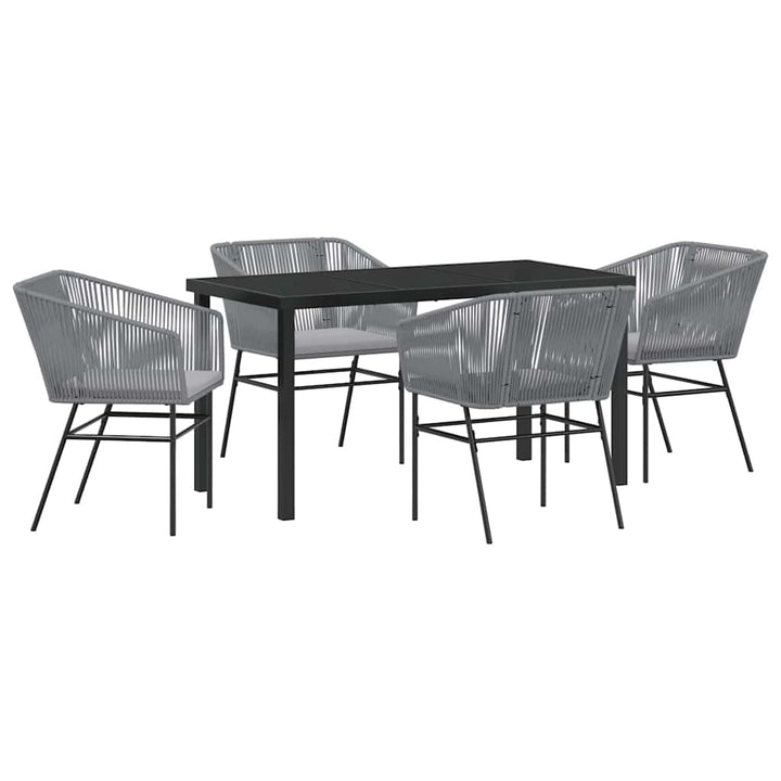 Have Spisebordssæt med pude 5 pcs Grå Pulverlakeret stål