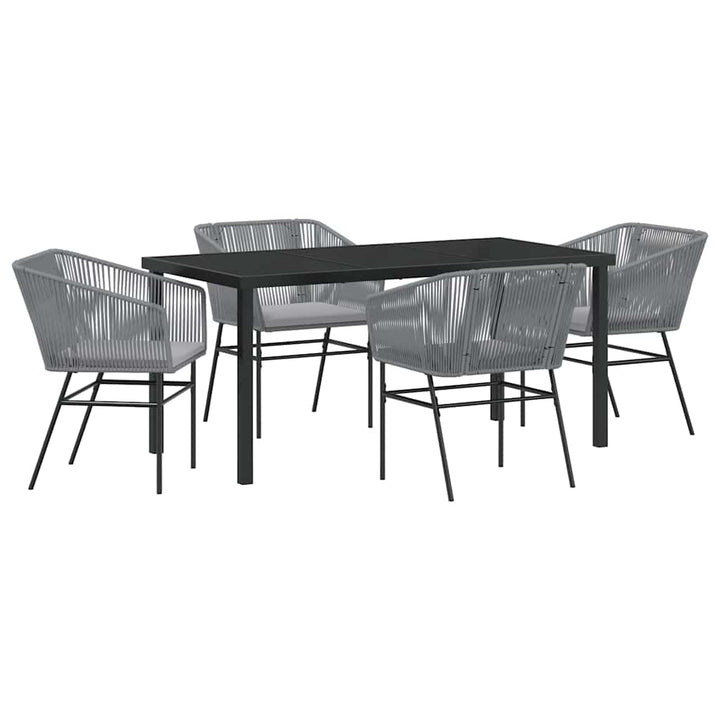 Have Spisebordssæt med pude 5 pcs Grå Pulverlakeret stål