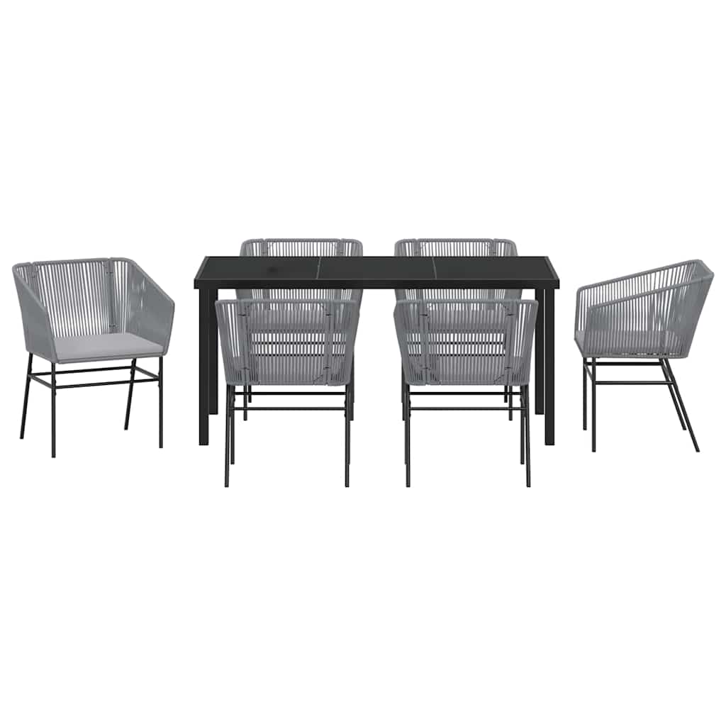 Have Spisebordssæt med pude 7 pcs Grå Pulverlakeret stål