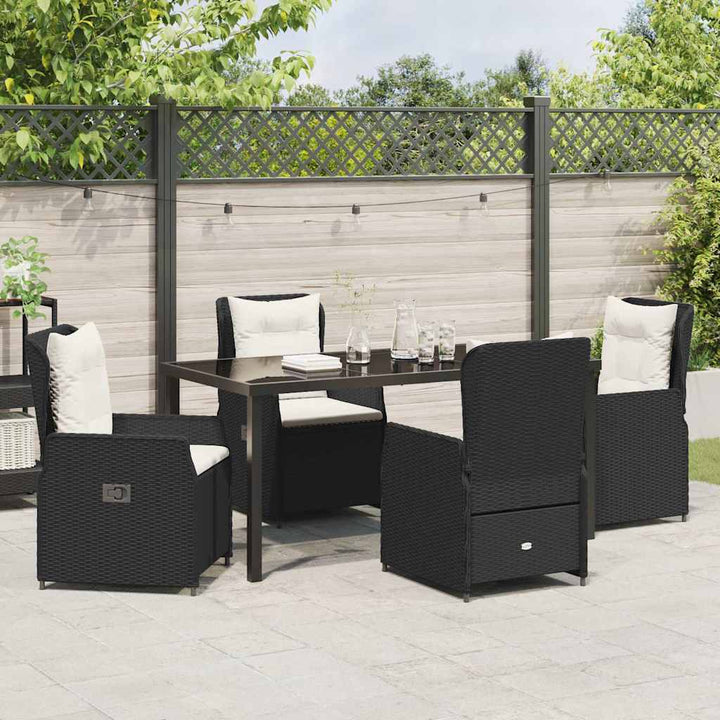 Have Spisebordssæt 5 pcs Sort polyrattan