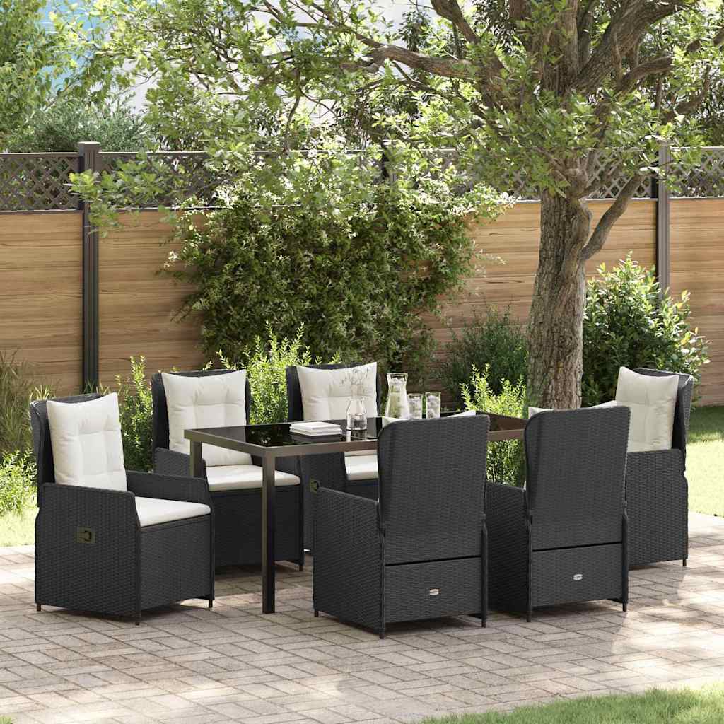 Have Spisebordssæt 7 pcs Sort polyrattan