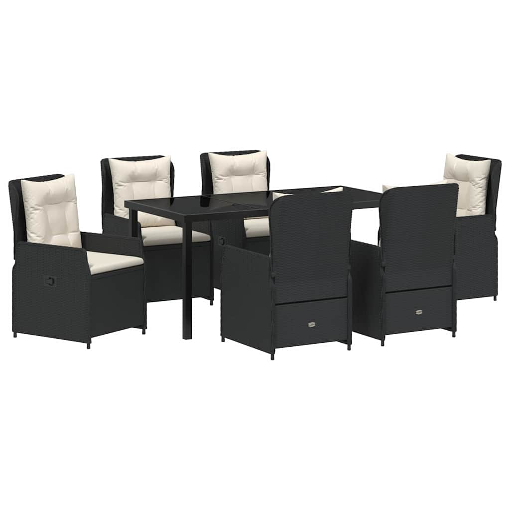 Have Spisebordssæt 7 pcs Sort polyrattan