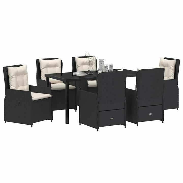 Have Spisebordssæt 7 pcs Sort polyrattan